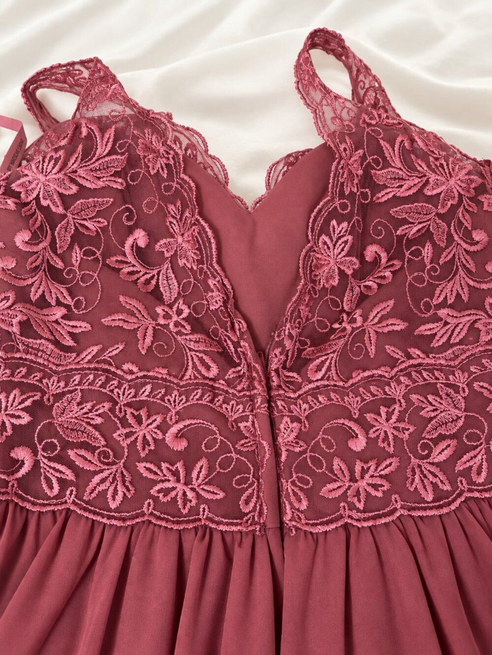 Mori Lee Madeline Gardner 21656 Dusty Rose Chiffon Bridesmaid Dress Size 10 READ - Picture 5 of 10